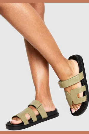 Boohoo Croc Cutout Foodbed Sliders - - 5