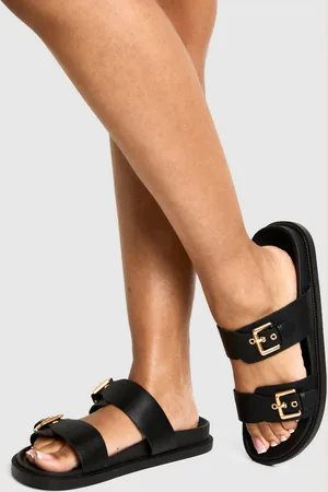 Boohoo Double Buckle Strap Detail Sliders - - 5