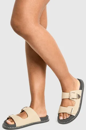Boohoo Double Strap Footbed Slider - - 5