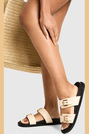 Boohoo Double Buckle Strap Detail Sliders - - 5