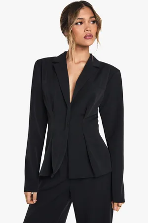 Boohoo Cinched Wrap Over Blazer - - 8