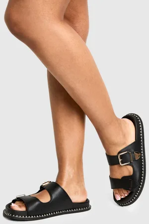 Boohoo Double Strap Footbed Slider - - 5