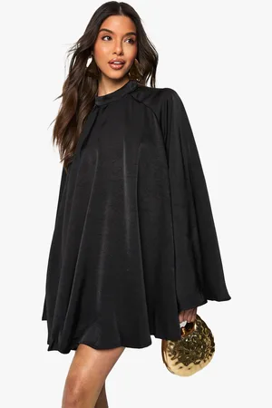 Boohoo Textured Satin Open Back Swing Playsuit - - 8