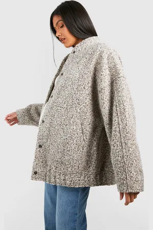 Boohoo Maternity Oversized Wool Look Bomber Jacket - - 8