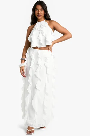 Boohoo Chiffon Ruffle Maxi Skirt - - 6