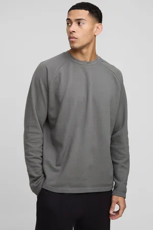 Boohoo Oversized Long Sleeve Raglan Pique T-Shirt - - S