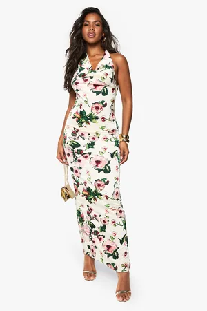 Boohoo Halterneck Maxi Slip Dress - - 8
