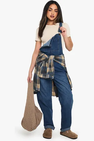 Boohoo Boyfriend Denim Dungarees - - 12