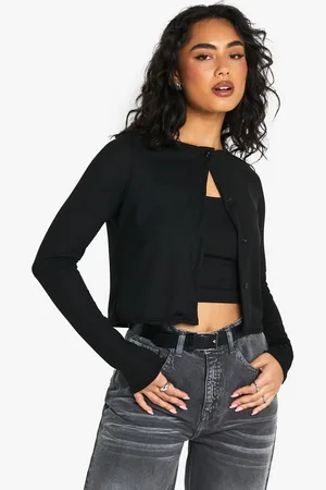 Boohoo Rib 2In1 Cami Top And Cardigan Set - - 6
