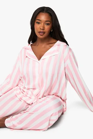 Boohoo Plus Striped Shirt And Trouser Set - - 16