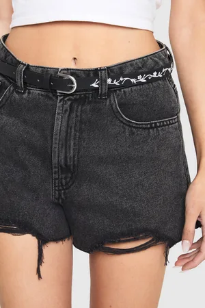 Boohoo Flower Embroidered Skinny Belt - - S/M