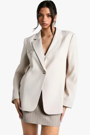 Boohoo Woven Oversized Tailored Shoulder Pad Blazer - - 8