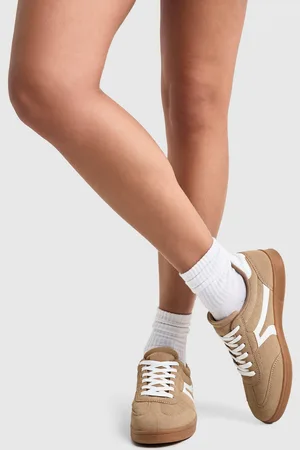 Boohoo Faux Suede Contrast Stripe Flat Trainers - - 5