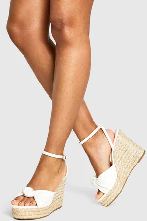 Boohoo Wide Fit Knot Detail 2 Part Wedges - - 10