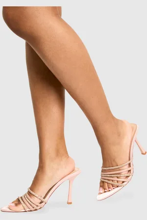 Boohoo Strappy Diamante Heeled Mules - - 5