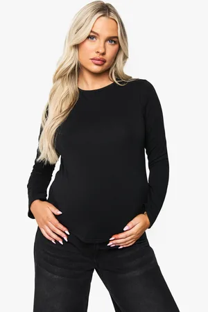 Boohoo Maternity Split Hem Long Sleeve T-Shirt - - 10