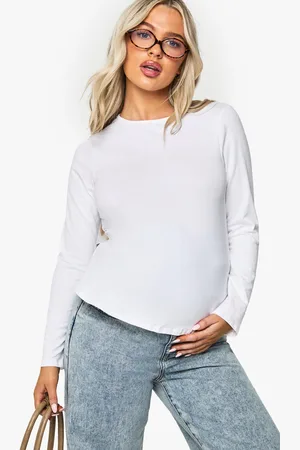 Boohoo Maternity Split Hem Long Sleeve T-Shirt - - 8