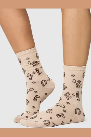 Boohoo Tonal Western Pattern Socks - - ONE SIZE