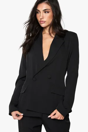 Boohoo Plunge Tailored Fitted Blazer - - 8