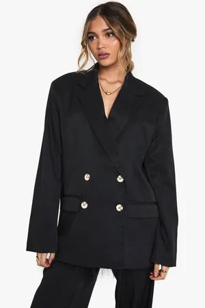 Boohoo Woven Tailored Frayed Hem Blazer - - 8