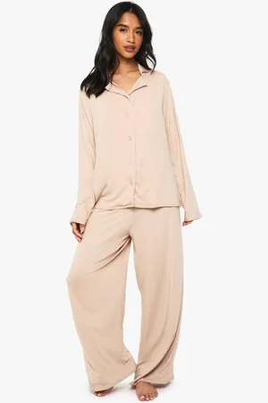 Boohoo Petite Long Sleeve Shirt & Trousers Pyjama Set - - 6