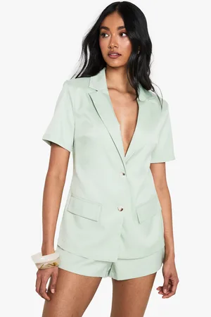 Boohoo Tailored Short Sleeve Structured Playsuit - - 8