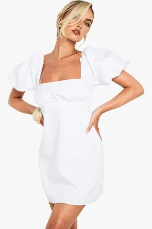 Boohoo Puff Sleeve Mini Dress - - 8