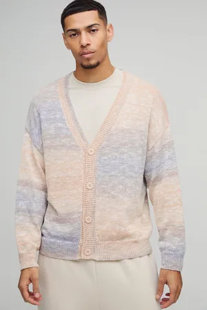 Boohoo Oversized Boxy Ombre Stripe Knitted Cardigan - - S