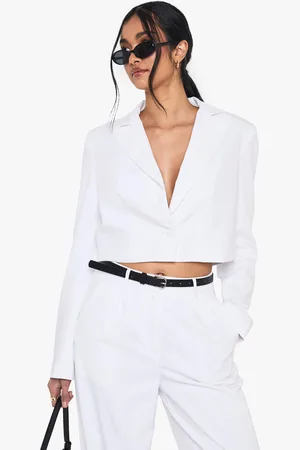 Boohoo Tailored Woven Occasion Crop Blazer - - 8
