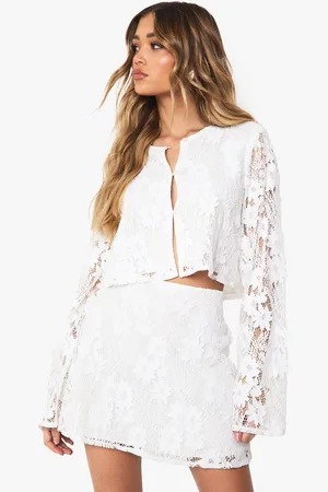 Boohoo Crochet High Neck Cardigan - - 6