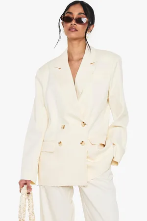 Boohoo Woven Tailored Frayed Hem Blazer - - 8