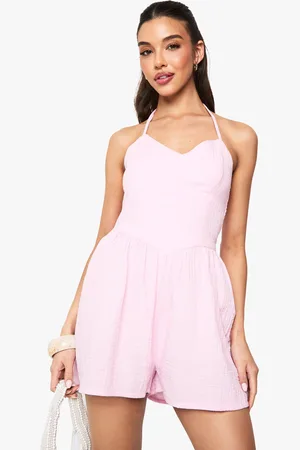 Boohoo Textured Cheesecloth Flippy Playsuit - - 8