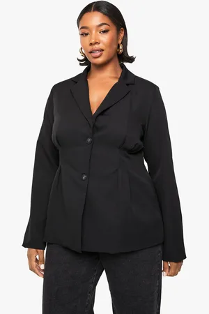 Boohoo Plus Woven Cinched Waist Blazer - - 16