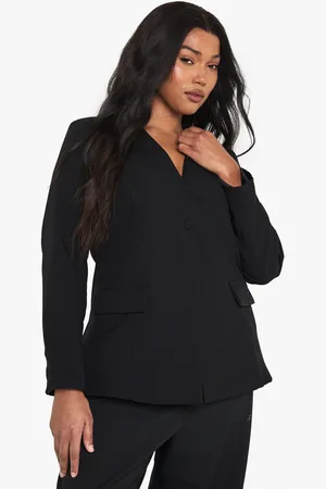 Boohoo Plus Plunge Tailored Blazer - - 16
