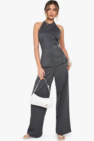 Boohoo Tailored High Neck Waistcoat Jumpsuit - - 8