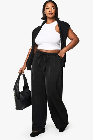 Boohoo Plus Drawstring Wide Leg Trouser - - 16