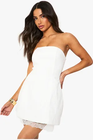 Boohoo Petite Hourglass Bandeau Mini Dress - - 6