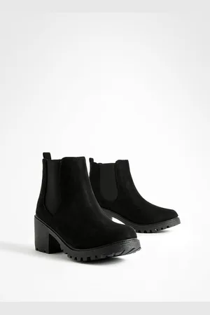 Boohoo Faux Suede Cleated Chunky Chelsea Boots - - 10