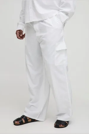 Boohoo Plus Linen Look Elasticated Waist Relaxed Trousers - - 2XL