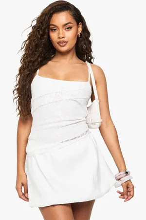 Boohoo Lace Asym Layered Cami Top - - 6