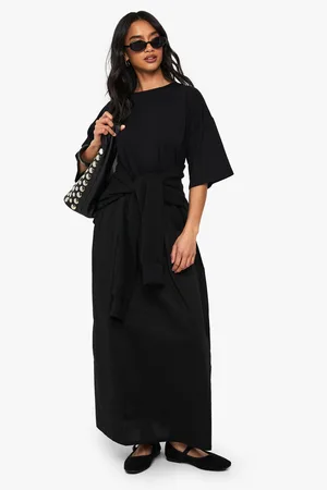 Boohoo Petite Jersey Cotton Mix Smock Dress - - 4