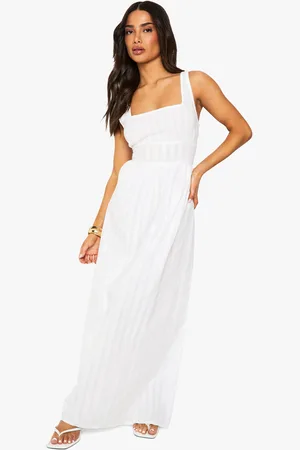 Boohoo Petite Stripe Seersucker Maxi Dress - - 6