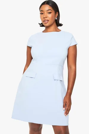 Boohoo Plus Cap Sleeve Bengaline Skater Dress - - 28