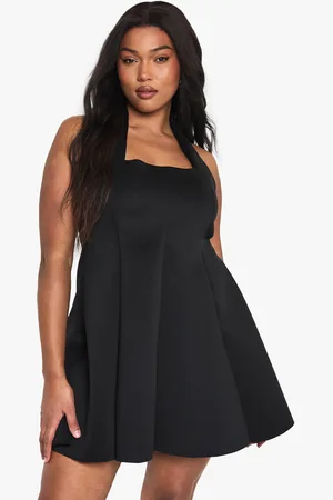 Boohoo Plus Structured Panelled Skater Dress - - 28