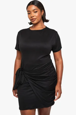 Boohoo Plus Wrap T-Shirt Dress - - 16