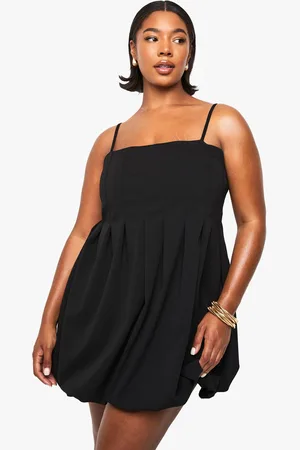 Boohoo Plus Panelled Puffball Mini Dress - - 16