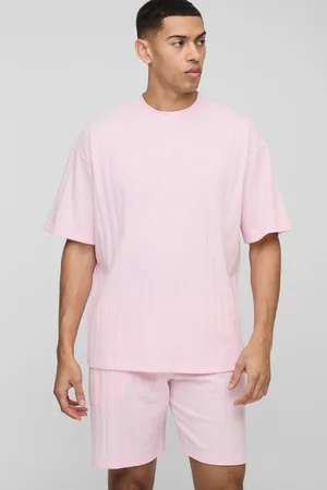 Boohoo Oversized Soft Rib T-Shirt & Shorts Set - - S