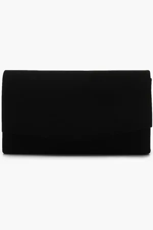 Boohoo Structured Suedette Clutch Bag & Chain - - ONE SIZE