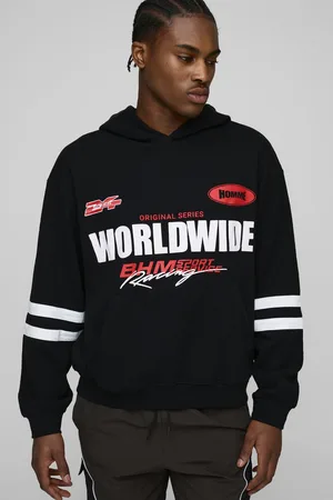 Boohoo Oversized Boxy Moto Waffle Hoodie - - S