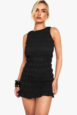 Boohoo Shired Racer Neck Mini Dress - - 8